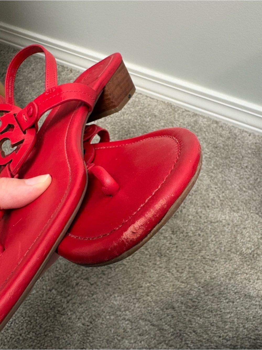 Tory Burch Red Miller Sandals - Picture 8 of 14